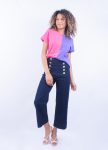 Blusa básica bicolor